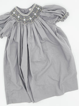 Gray Smocked Dress Petit Ami